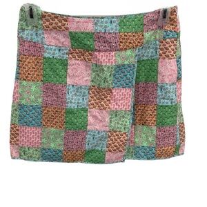 Vineyard Vines Patchwork Wrap Look Skirt Size 4 Cotton Side Zip Lined Women’s